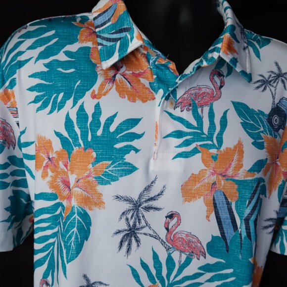 Izod Golf Stretch Tropical Polo (XL) Flawless! OMG! ⛳️ ⛳️ - Picture 6 of 8